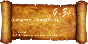 Gangetz Zsadány névjegykártya